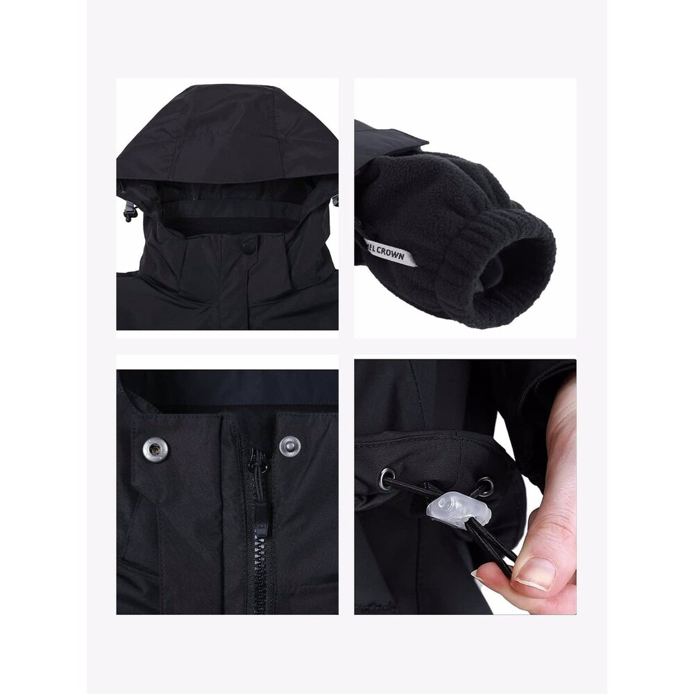 Camel Crown Womens 3 In 1 Jacket Black Waterproof Ski Fleece Winter Small S - Picture 8 of 10